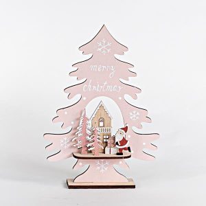 Beauty Home ΞΥΛΙΝΟ ΕΠΙΤΡΑΠΕΖΙΟ ΔΙΑΚΟΣΜΗΤΙΚΟ, ΡΟΖ, ΜΕ ΔΕΝΤΡΑΚΙ ΚΑΙ ΑΓΙΟ ΒΑΣΙΛΗ, 21x5x29,5cm