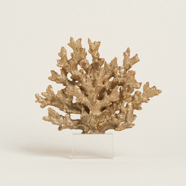 Beauty Home ΚΟΡΑΛΙ ΧΡΥΣΟ ΜΕ ΒΑΣΗ PLEXI GLASS 24 x 24 cm