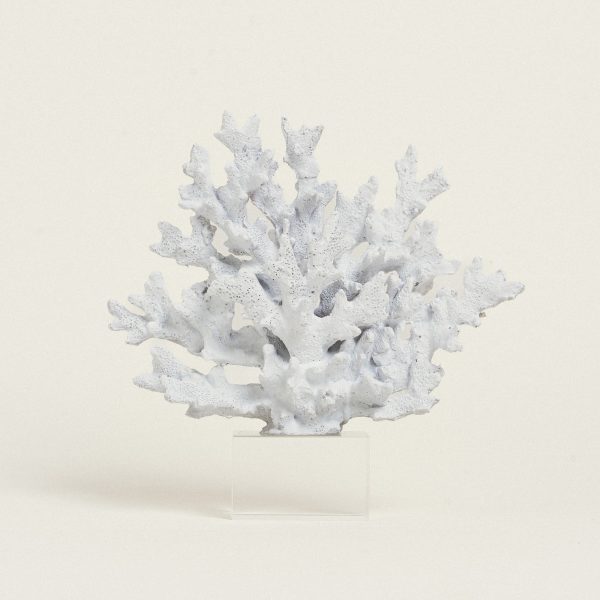 Beauty Home ΚΟΡΑΛΙ ΛΕΥΚΟ  ΜΕ ΒΑΣΗ PLEXI GLASS 24 x 24 cm
