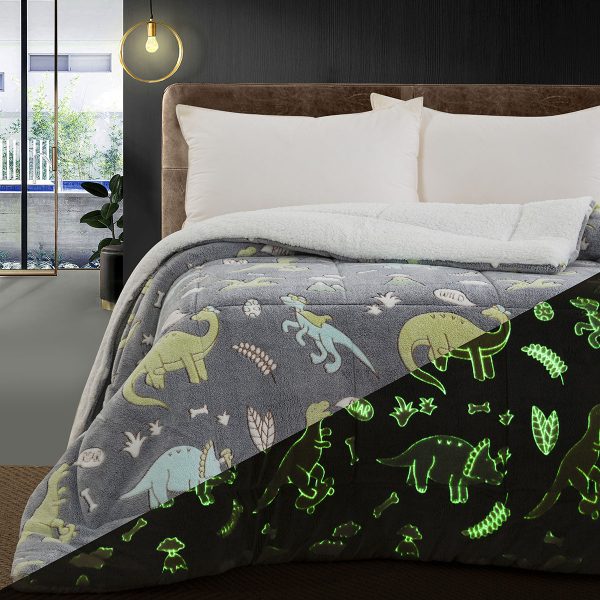 Beauty Home Κουβερτοπάπλωμα μονό φωσφοριζέ Glow Art 6270 160x220 Γκρι - Image 2