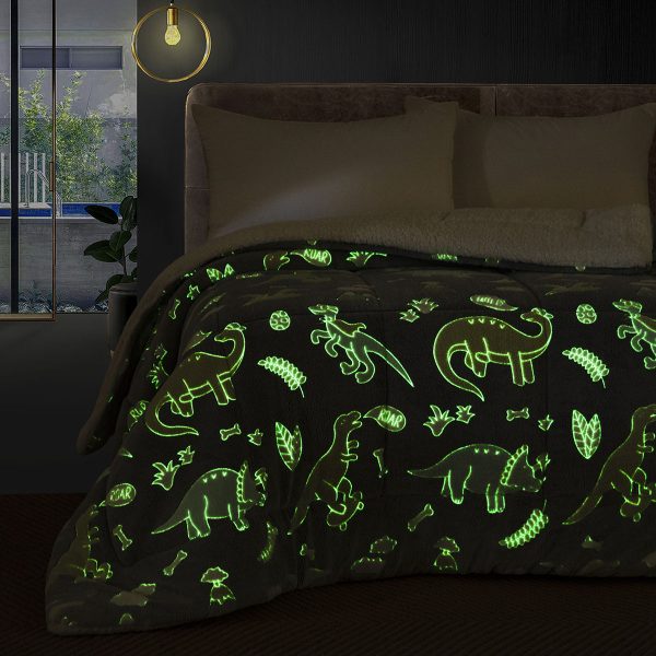 Beauty Home Κουβερτοπάπλωμα μονό φωσφοριζέ Glow Art 6270 160x220 Γκρι - Image 3