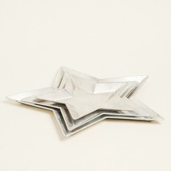 Beauty Home ΜΕΤΑΛΛΙΚΟΣ ΔΙΣΚΟΣ ΑΣΤΕΡΙ ΑΣΗΜΙ 57,5 x 60 x 2,5 CM - Image 2
