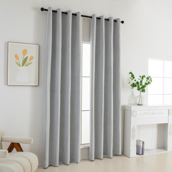 Beauty Home Κουρτίνα Full Blackout σκίασης με 8 κρίκους Elite Art 8392 Silver-Νο4 140x270 Γκρι - Image 2