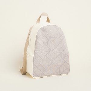 Beauty Home BACKPACK 43x35x23cm ΔΙΑΓΩΝΙΕΣ ΓΡΑΜΜΕΣ ΜΠΕΖ
