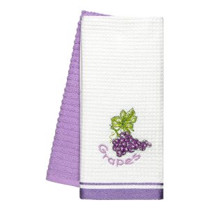 Beauty Home Ποτηρόπανα σετ 2τμχ Grapes Art 8801 40×60 Λιλά