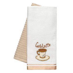 Beauty Home Ποτηρόπανα σετ 2τμχ Latte Art 8804 40×60 Μπεζ