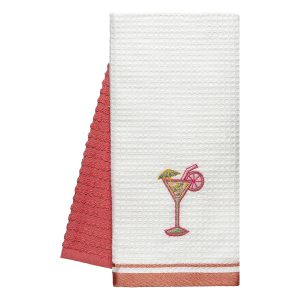 Beauty Home Ποτηρόπανα σετ 2τμχ Cocktail Art 8807 40×60 Ροδακινί