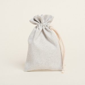 Beauty Home ΠΟΥΓΚΙ ΜΕ ΚΟΡΔΟΝΙ 12 x 17 cm  ΓΚΡΙ ΑΣΗΜΙ LUREX