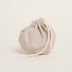 Beauty Home ΠΟΥΓΚΙ ΟΒΑΛ ΜΕ ΚΟΡΔΟΝΙ 13 x 14 cm  ΜΠΕΖ ΧΡΥΣΟ LUREX