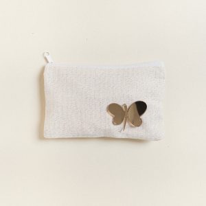 Beauty Home ΠΟΡΤΟΦΟΛΑΚΙ 9 x 16 cm ΕΚΡΟΥ ΧΡΥΣΟ LUREX