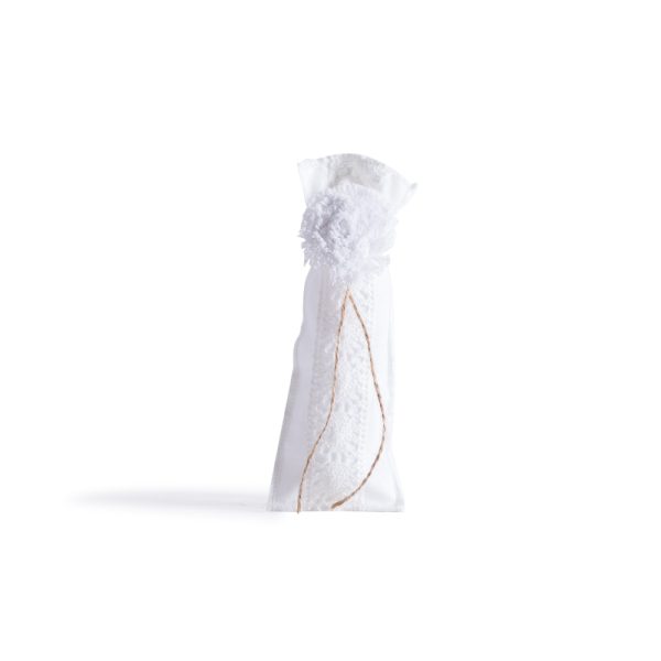 Beauty Home ΠΟΥΓΚΙ ΜΕ ΔΑΝΤΕΛΑ 6 x 19 cm ΛΕΥΚΟ-ΛΕΥΚΗ