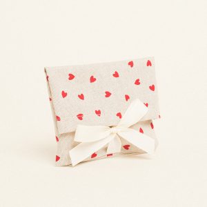 Beauty Home ΠΟΥΓΚΙ ΜΕ ΚΟΡΔΕΛΑ 12 x 17 cm ΜΙΚΡΕΣ ΚΟΚΚΙΝΕΣ ΚΑΡΔΙΕΣ